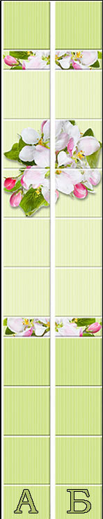 Панели ПВХ Яблоневый цвет зеленый рисунок пано