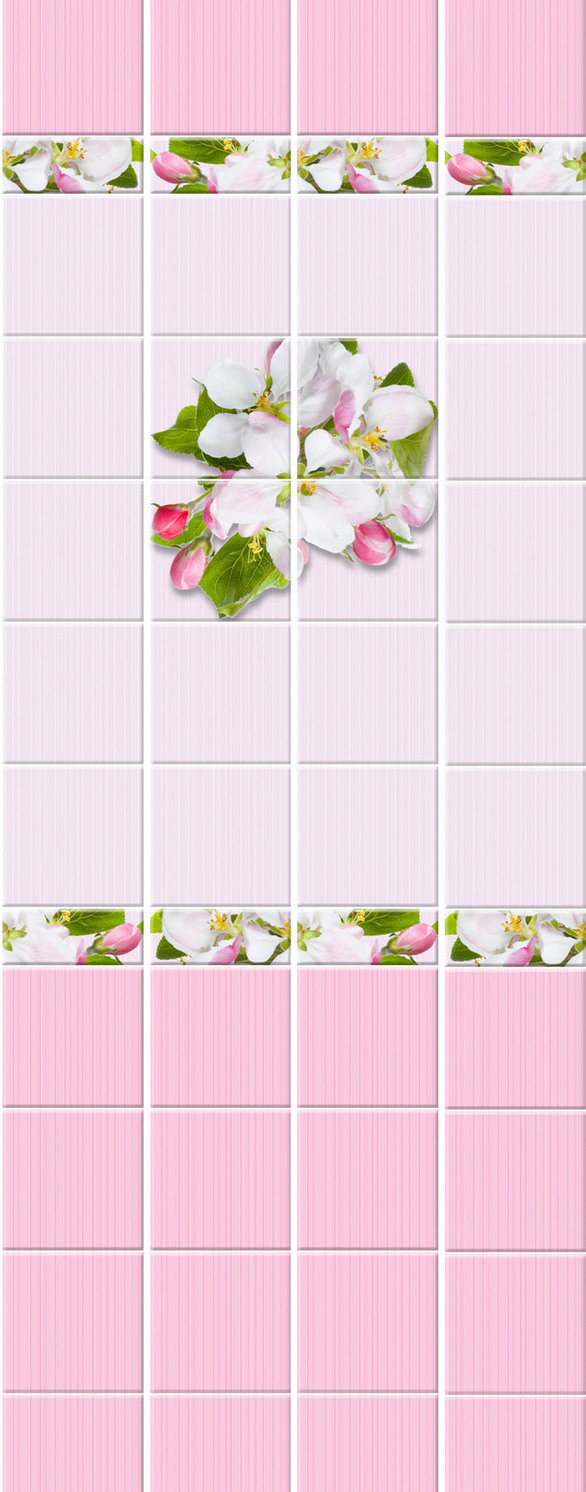 Панели ПВХ Яблоневый цвет розовый